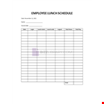 Employee Lunch Schedule example document template 