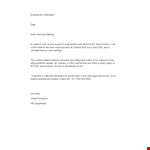 Proof of Employment Letter Template example document template