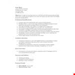 School Teacher Fresher Resume example document template