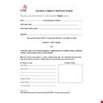 Payroll Direct Deposit Form Template | Simplify Payroll with Direct Deposit example document template