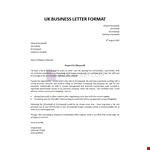 UK Business Letter Format example document template 