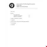 Non Profit Funding Agenda example document template