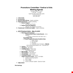 Dance Festival Agenda example document template