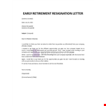 Retirement resignation  letter example document template