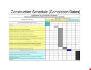 Construction Schedule Sample
