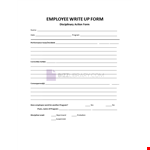Employee Write Up Form Template example document template 