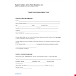 Free Credit Card Authorization Form Template for Auctions example document template