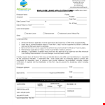 Employee Leave Application Form Template example document template