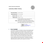 Lab Safety Training example document template