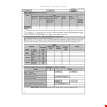 Monthly Quality example document template