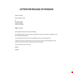 Pension request letter format example document template
