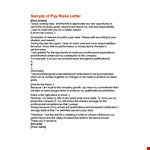 Requesting a Salary Increase: Compelling Request Letter example document template