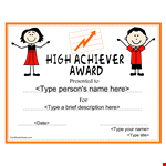 Certificate Street | High School Achievement Award Certificate Example example document template 