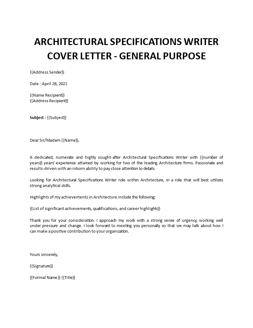 mechanical designer cover letter template