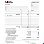 Application for Progress Payment example document template