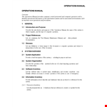 Operations Manual Sample example document template