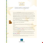 Food Safety Quality Control Checklist Template example document template