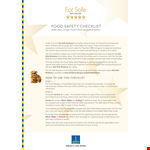 Food Safety Quality Control Checklist Template example document template 