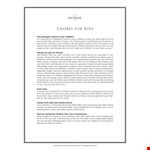 Chore Chart For Multiple Kids example document template