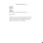 Nursing School Application Letter example document template