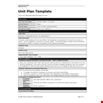 Unit Plan Template for School: A Student-Centered Approach to Intel Science example document template