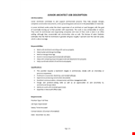 Junior Architect Job Description example document template