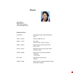 Receptionist Resume for Hotel in Germany | Frankfurt | Janice Nguyen example document template