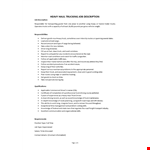 Heavy Haul Trucking Job Description example document template