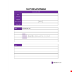 Conversation Log example document template