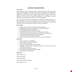 Architect Job Description example document template