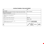 Contractor Weekly Audit Report example document template