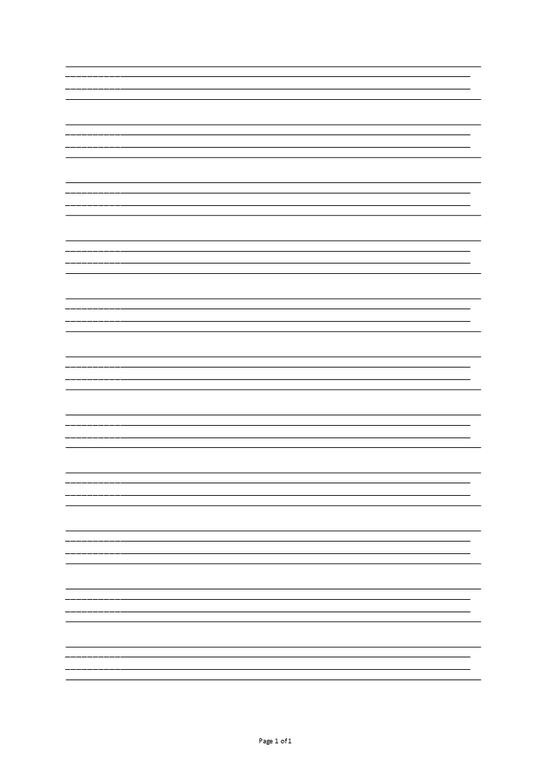 printable lined paper template template
