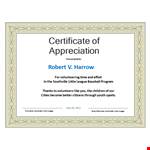 Certificate of Appreciation Template - Customize and Download example document template