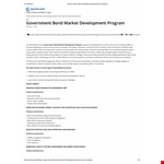 Government Bond Market Development Program example document template 