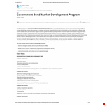 Government Bond Market Development Program example document template