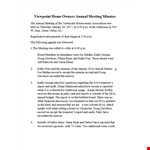 Owners Annual Meeting Minutes Template example document template