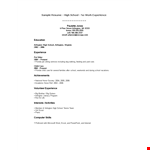 Summer Internship Resume example document template