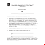 Salesman Contract Template example document template