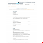 Sample Resume Fresh Graduate Accounting Student example document template