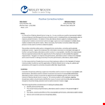 Improve Employee Performance with Positive Corrective Action - Woods PDF example document template