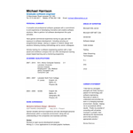 Software Engineering Job Resume - Personal Experience Design and Software example document template