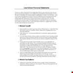 Law School Personal Statement Format - Create a Compelling School Personal Statement example document template