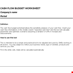 Cash Flow Sensitivity Analysis Worksheet Excel Format example document template 