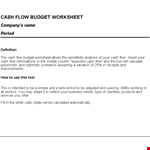 Cash Flow Sensitivity Analysis Worksheet Excel Format example document template