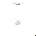Strategic Management Case Analysis Template example document template