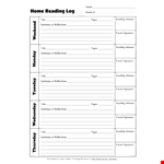 Efficient Reading Log Template - Track Your Reading Progress easily example document template