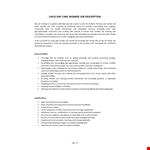 Child Care Job Description example document template