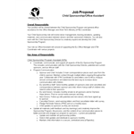 Effective Job Proposal Template for Child Sponsorship Program Sponsors - Office example document template 