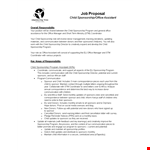 Effective Job Proposal Template for Child Sponsorship Program Sponsors - Office example document template