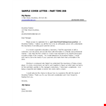 Part Time Cover Letter example document template